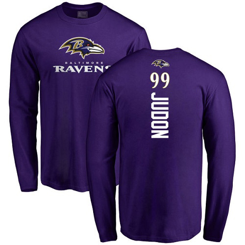 Men Baltimore Ravens Purple Matt Judon Backer NFL Football #99 Long Sleeve T Shirt->baltimore ravens->NFL Jersey
